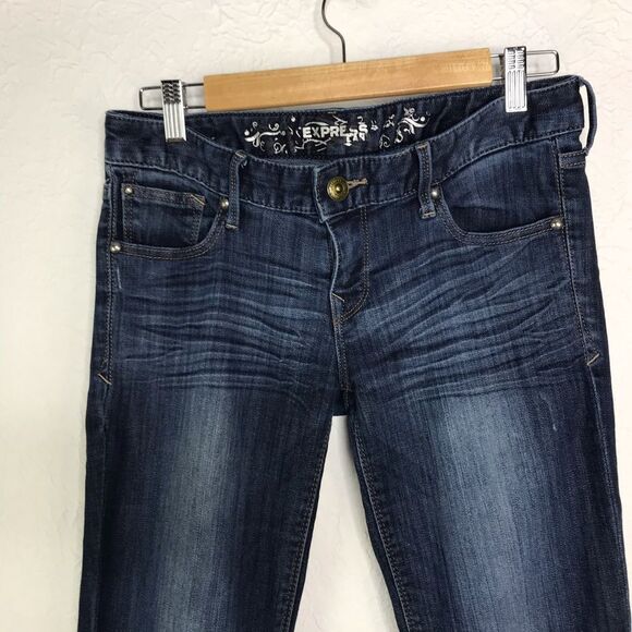 Express Jeans Skinny Dark Wash Denim 2R - Picture 2 of 13